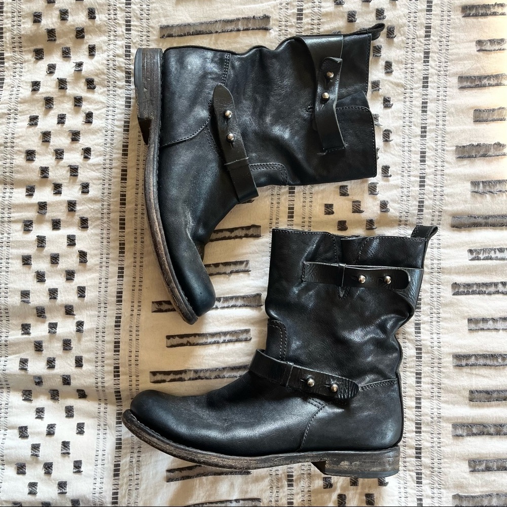 Rag & Bone leather moto ankle boots, 37 / 7